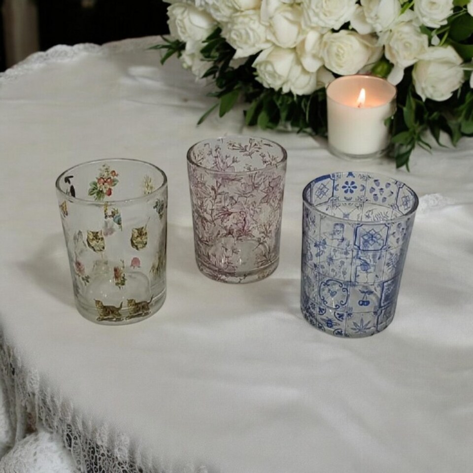 image 1 of Votive Holder - Glass - L8 x W8 x H10 cm