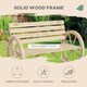 image 2 of Outsunny 2 Seater Garden Bench w/ Wooden Cart Wagon Wheel Natural 