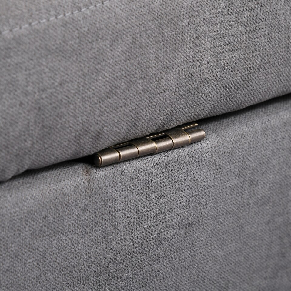 image 1 of HOMCOM Modern 2 Seater Sofa with Hidden Storage, 117cm Tufted Cotton Couch with Wood Legs, Compact Loveseat for Living Room, Kitchen, Grey