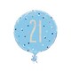 image 3 of Unique Party Glitz Prismatic Age Foil Balloon - Blue - 100