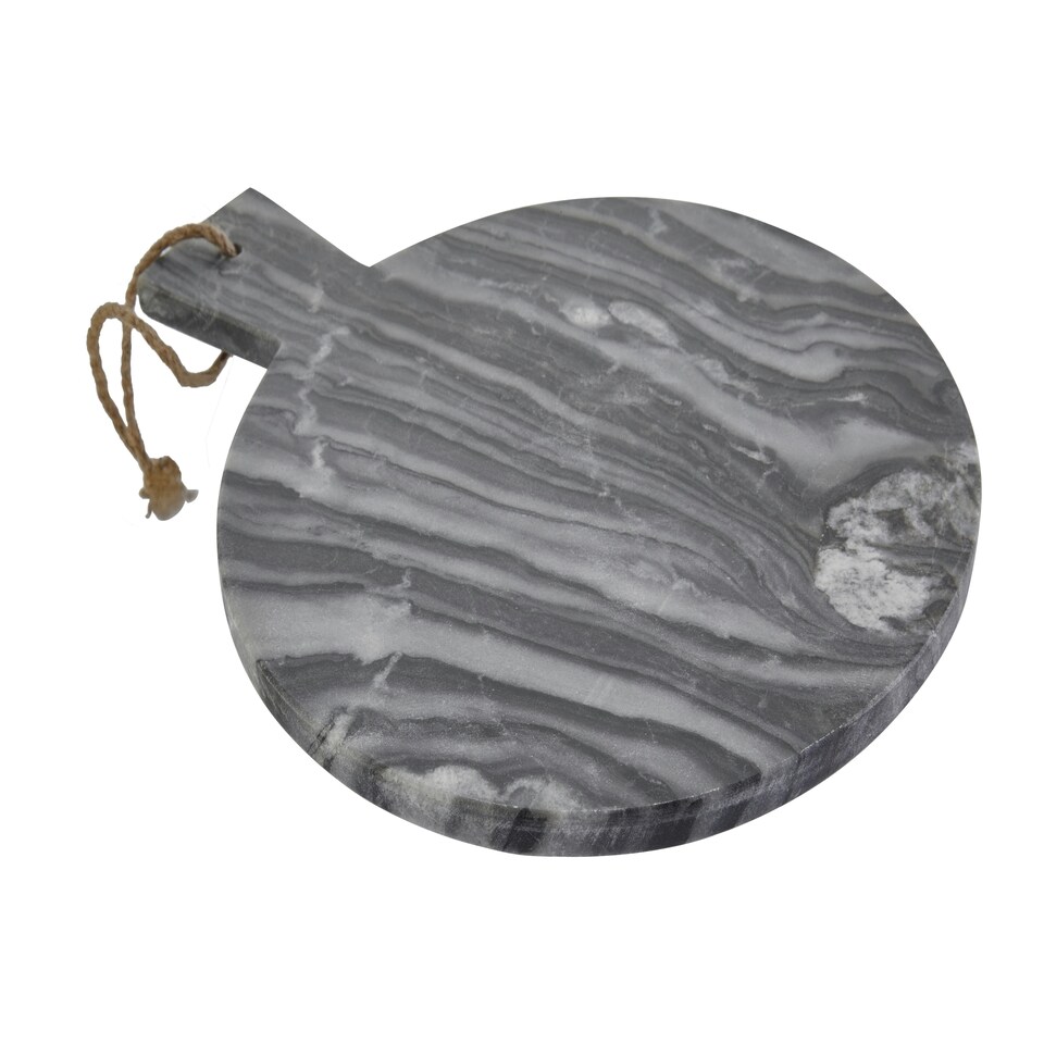 image 1 of Interiors By Premier Grey Marble Round Paddle Serving Board, Durable Natural Stone Board For Kitchen Use