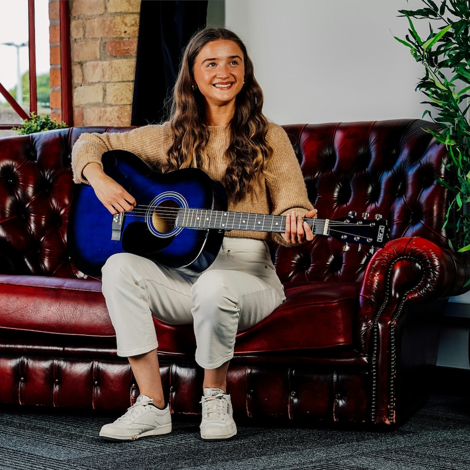 image 1 of 3rd Avenue Full Size Acoustic Guitar Premium Pack Blue