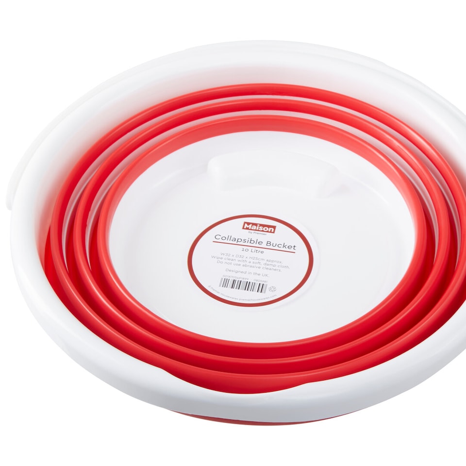 image 1 of Averill Red White Collapsible Bucket