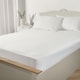 image 1 of OHS Cooling Mattress Protector Soft Breathable Fitted Bed Sheet Topper Pad | White | Single
