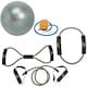 image 1 of Gr8 Home Home Gym 5 Pc Toning Kit Exercise Ball Resistance Band Tubes Fitness Workout Set