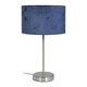 image 2 of ValueLights Charlie Brushed Chrome Stem Table Lamp Navy Shade Blue