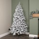 image 1 of 6ft (1.8m) Snow Flocked Artificial Christmas Tree with Green Metal Stand and 455 Tips