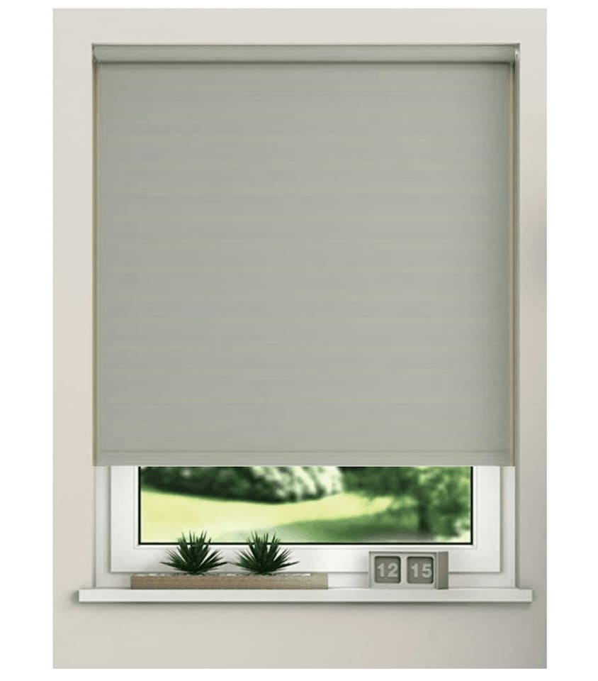 image 1 of 115cm Light Grey Trimmable Thermal Blackout Roller Blinds | Grey | Grey