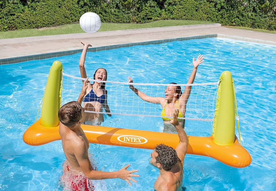 image 1 of Pool Volleyball Game Set And  Floating Hoop Game -Water Sports Fun for All Ages