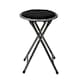image 4 of Black Padded Folding Breakfast Kitchen Bar Stool Seat | Black
