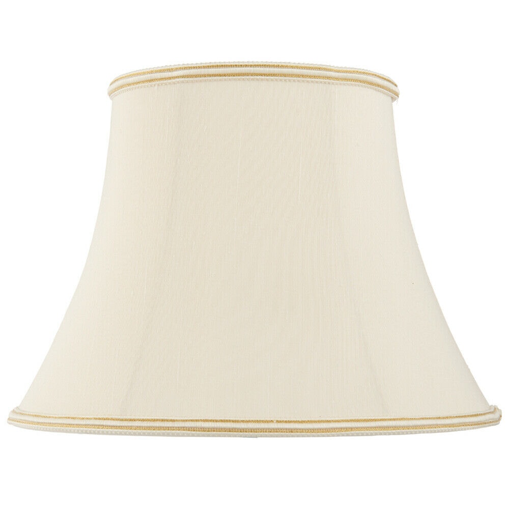 Loops 12" Bowed Oval Handmade Lamp Shade Cream Fabric Classic Table Light Bulb Cover
