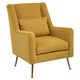image 2 of Interiors by Premier Yellow Velvet Armchair for Lounge, Angular Gold Leg Chair with Velvet Upholstery for Living Room, Home