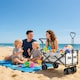 image 9 of Outsunny 120L Festival Trolley on Wheels, Folding Camping Trolley Cart with Removable Canopy, AllTerrain Wheels, Adjustable Handle, Push or Pull for Garden Beach Fishing Shopping, Grey