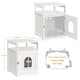 image 3 of Yaheetech Wooden Cat Litter Box with Open Shelf White | One Size