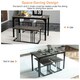 image 4 of COSTWAY 4-Piece Dining Table Set W/ Bench & 2 Stools Grey