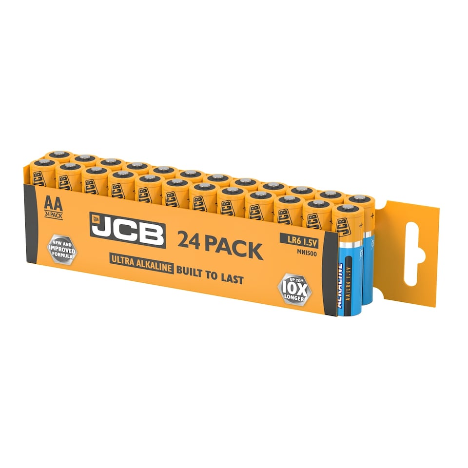 JCB AA Ultra Alkaline Batteries - Pack of 24 | Multi | AA | 24