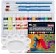 image 1 of 12pc Glass Paint Set with Palette & 3 Brushes – Vibrant Paints for Glass, Jars, Mirrors, Frames, Candle Holders & Creative Crafts