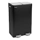 image 1 of Kitchen Rubbish Recycling Pedal Bin 60L Dual 2 Waste Compartment Black Black