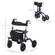 image 5 of HOMCOM Folding Rollator Walker with Seat, Backrest, Lightweight Walking Frame with Storage Bag, Dual Brakes, All-terrain Wheels, Adjustable Handle Height, 4 Wheeled Walker for Seniors, Purple