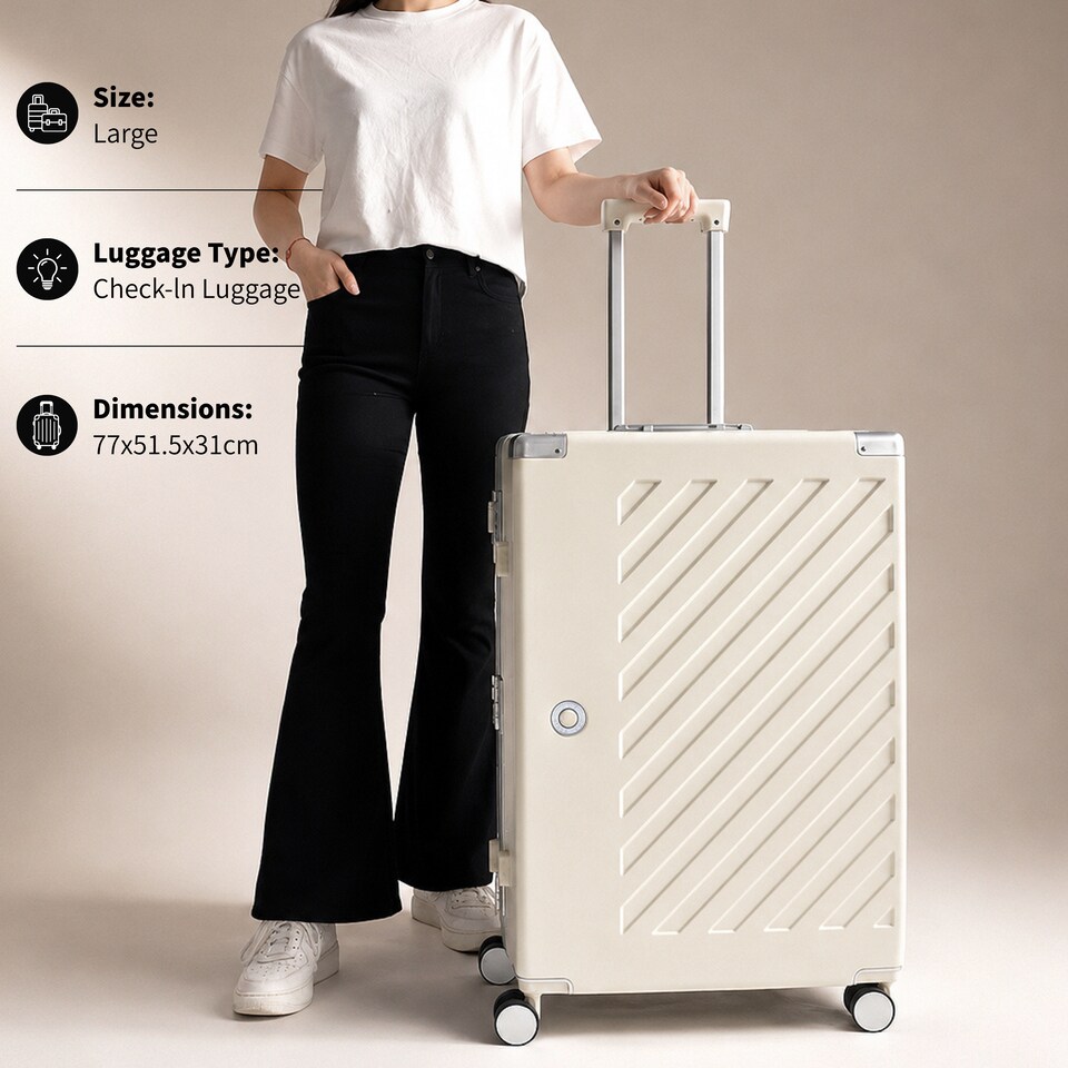 image 1 of Zipperless Polycarbonate Suitcase, Hard Shell, TSA Lock, 4 Wheels