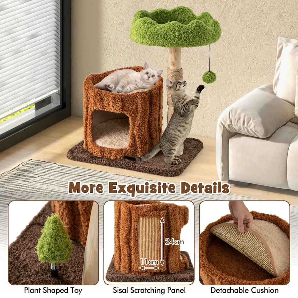 image 1 of COSTWAY Morden Cat Tree Cat Tower w/Scratching Posts