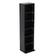 image 1 of 6 Tier Black Wooden CD DVD Game Book Shelf Storage Tower Rack - Fits 102 CDs
