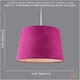 image 4 of Hot Pink Velvet Fabric 12 Inch Drum Lamp Shade with White Cotton Inner Pink
