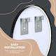image 8 of kleankin Round Bathroom Mirror, Modern Wall Mirror Aluminium Frame, 40x40 cm