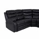image 5 of Roma 5 Seater Leather Recliner Corner Sofa Set Black