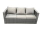 image 3 of Fimous Outdoor Garden Furniture Set 11 Seater Rattan Sofa Set with Coffee Table 2 Small Footstools Dark Grey Mixed