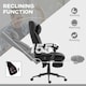 image 5 of Vinsetto Fabric Vibration Massage Office Chair with Heat, Head Pillow, Black