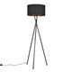 image 3 of ValueLights Camden Black Tripod Floor Lamp Black & Gold Shade & Bulb | Black
