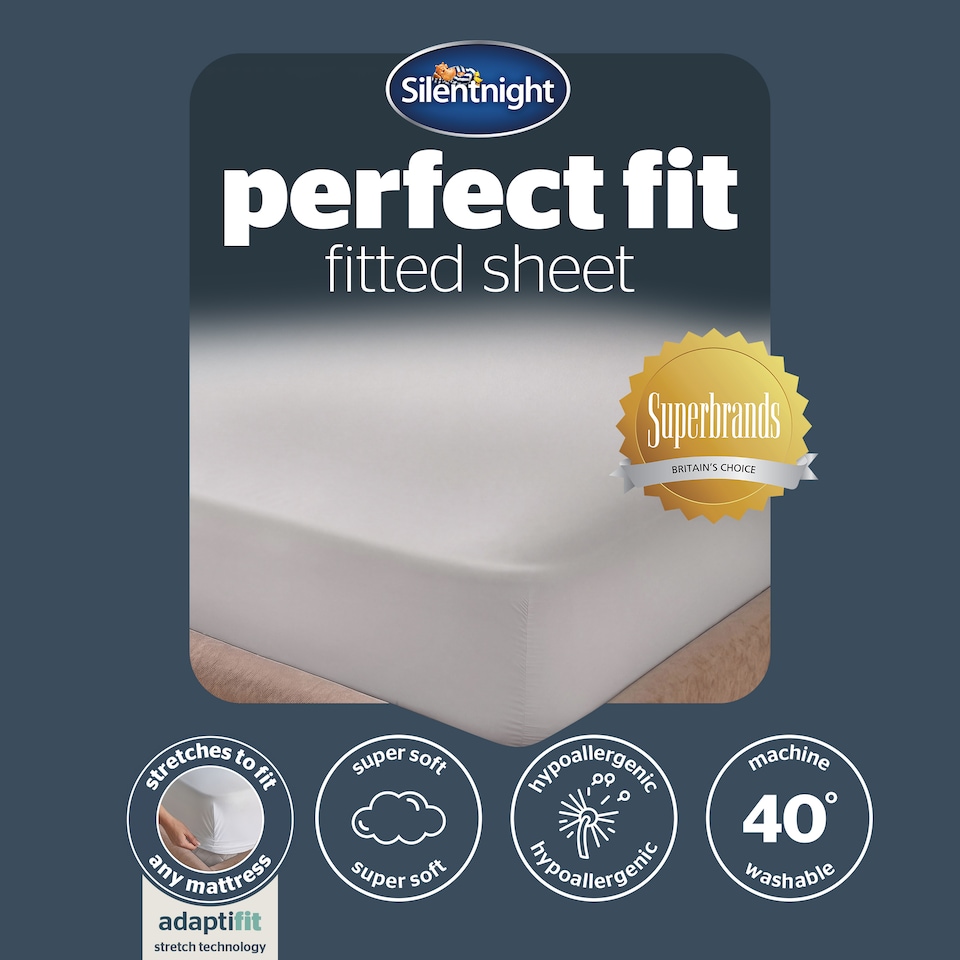 image 1 of Silentnight Supersoft Perfect Fit Fitted Sheet, White