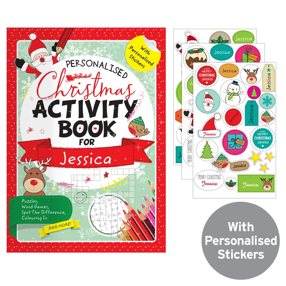 image 1 of Personalised Christmas Activity Book with Stickers
