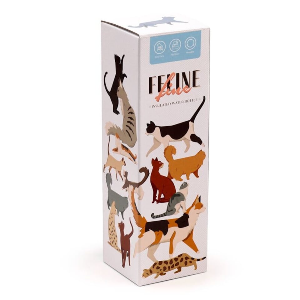 image 1 of Feline Fine Cats Hot & Cold Flip Top Drinks Bottle 500ml