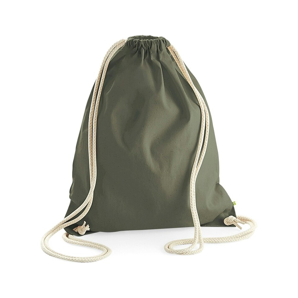 image 1 of Westford Mill EarthAware Organic Gymsac - Olive Green - One Size Green | One Size