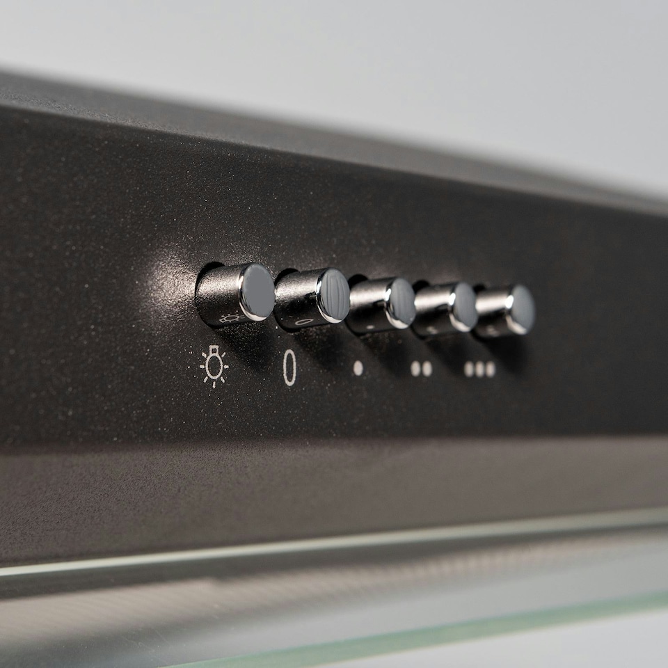 image 1 of SIA VSR60BL 60cm Visor Cooker Hood, Kitchen Extractor Fan, Under Cabinet Wall Mounted, Top Vented, Black