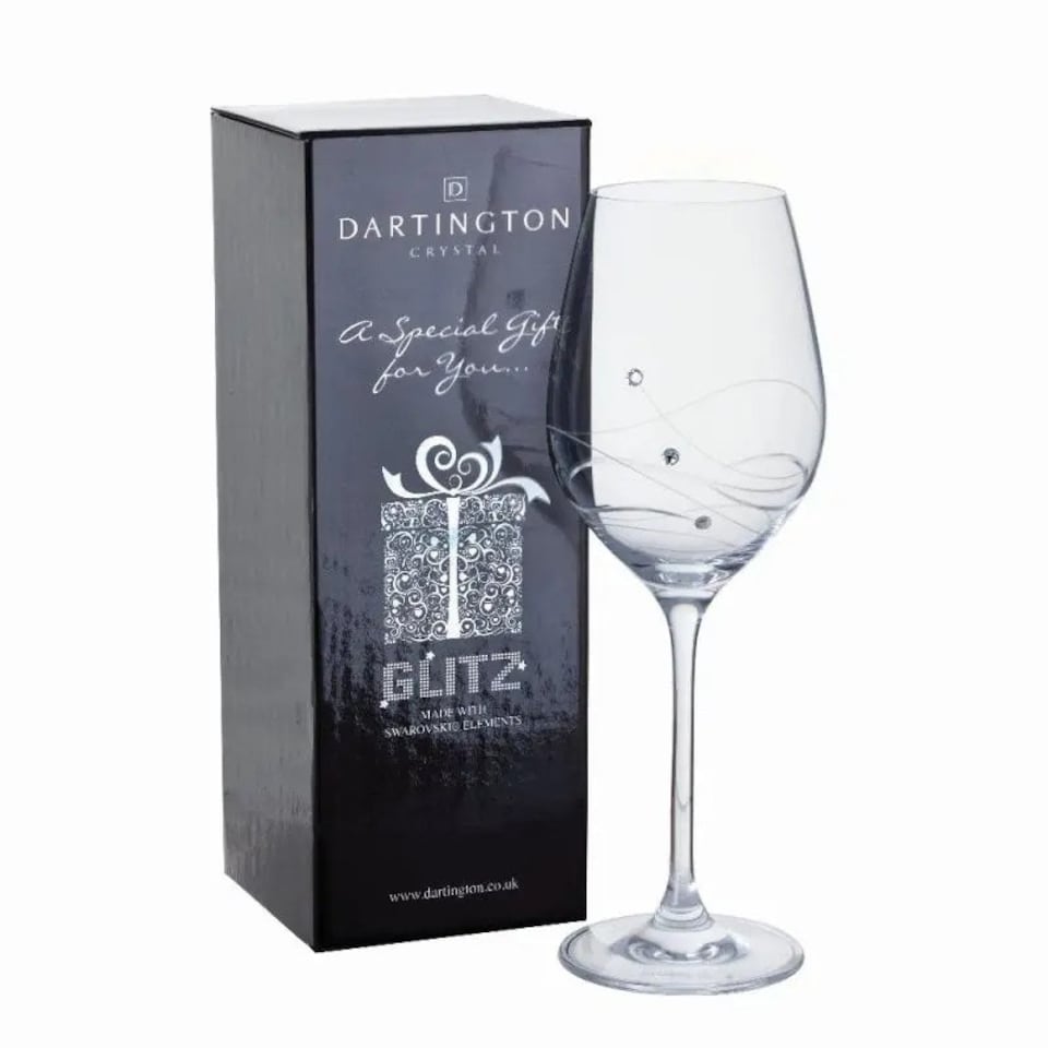 image 1 of White/Red Wine Glasses: 1 x 330ml Dartington Crystal Wine Glass, Glitz Clear