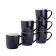 image 1 of Argon Tableware 6x Coloured Coffee Mugs - Black - 350ml - Tea Mug Latte Mug Cappuccino Mug Drinking Mug Black