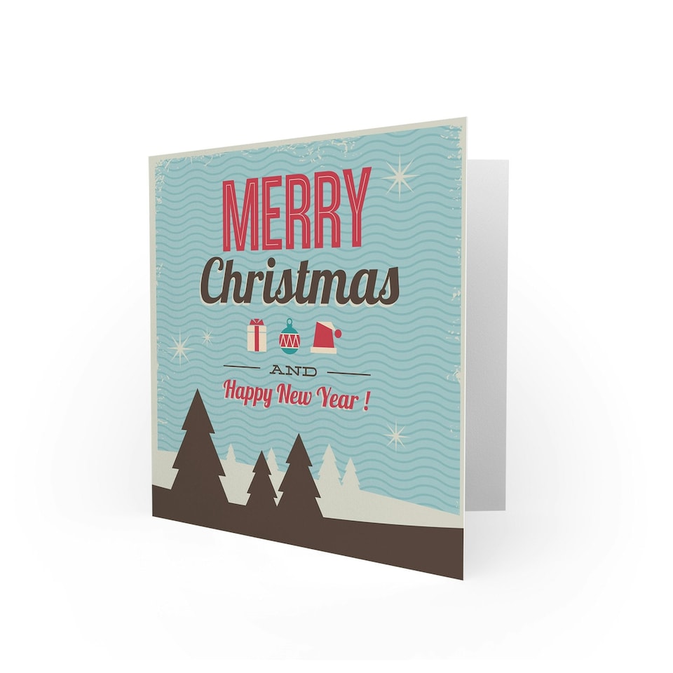 image 1 of Winter Scene Happy New Year Christmas Card