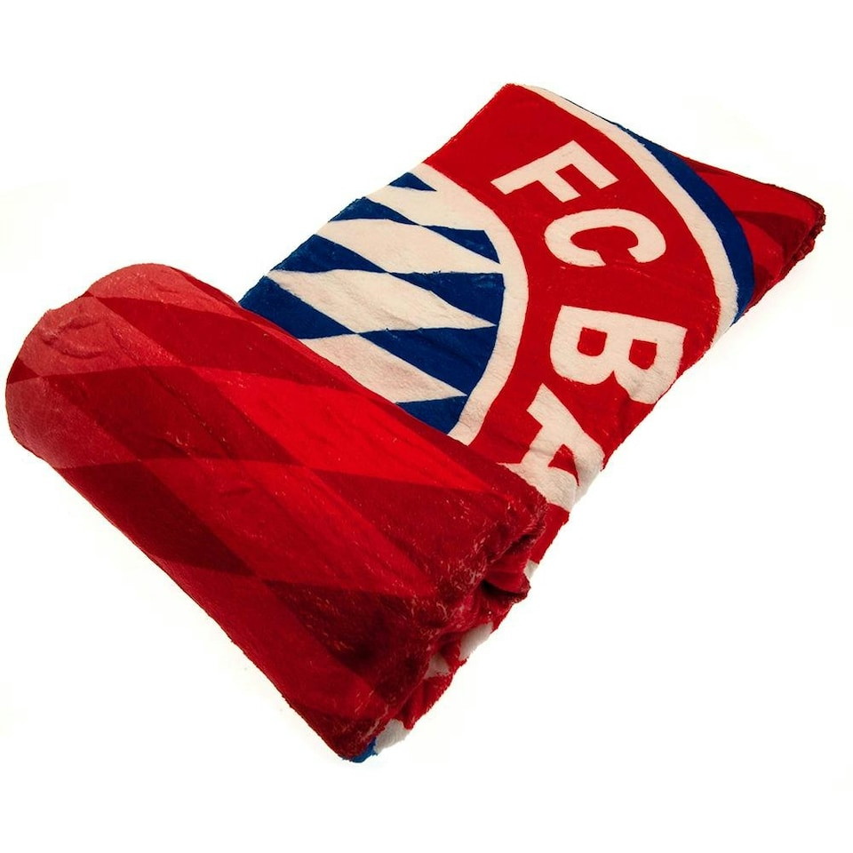 FC Bayern Munich Fleece Crest Blanket - Red/White/Blue - 170cm x 130cm