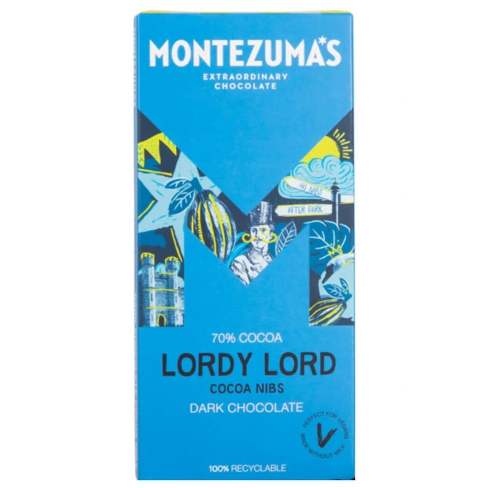 Dark Chocolate with Cocoa Nibs 90g (Montezuma's)