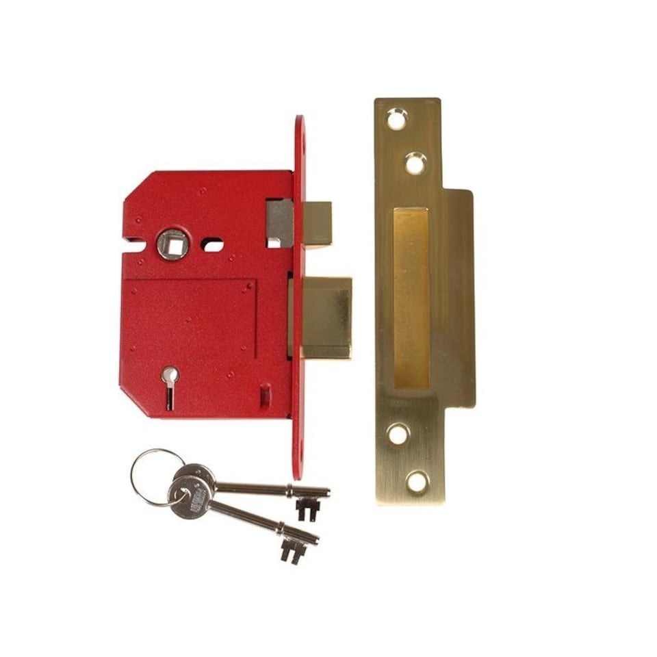 image 1 of Union Strongbolt 2200s 5 Lever Mortice Sashlock - Satin Brass - 57mm