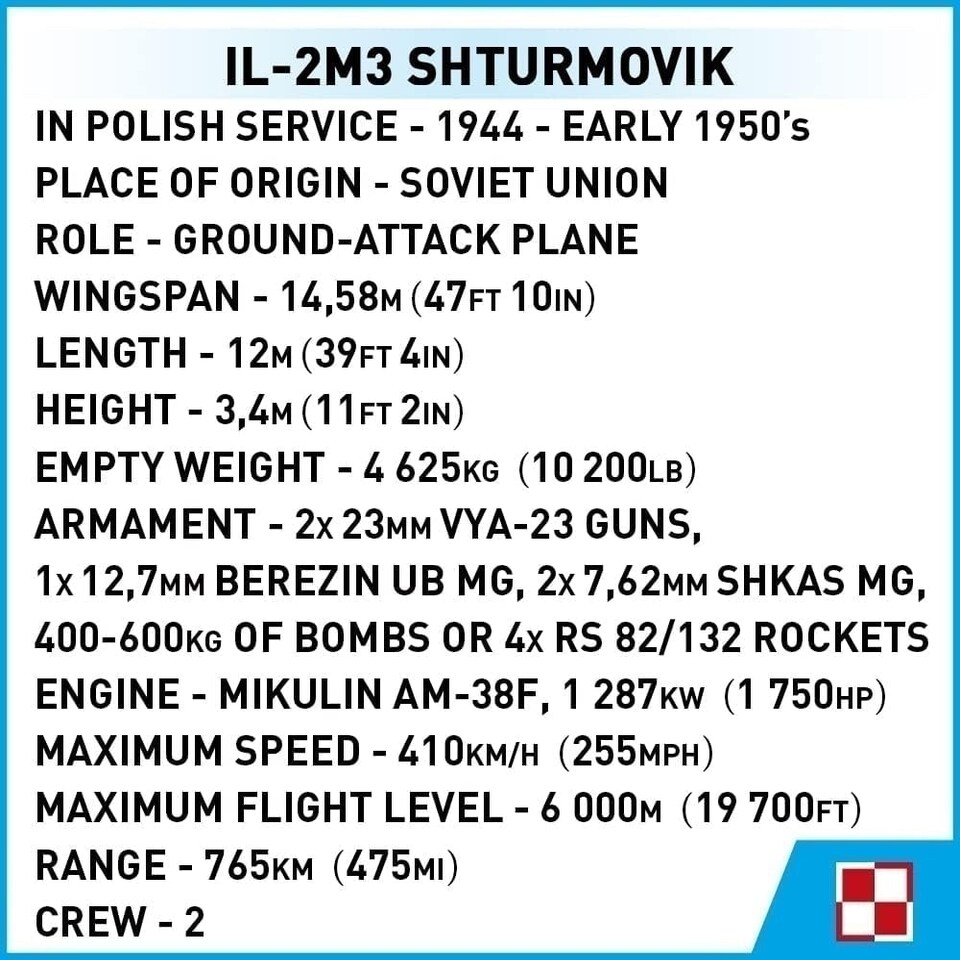 image 1 of Cobi - World War II -  IL-2M SHTURKMOVIK (625 Pieces)