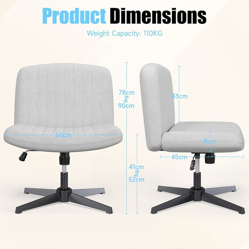 image 1 of Rattantree Ergonomic Cross Legged Office Chair Armless Velvet Desk Chair