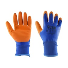 Scan Thermal Waterproof Latex Coated Gloves - Multi Colour - L (Size 9) | Multi | L (Size 9)