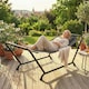 image 2 of Outsunny Outdoor Hammock with Stand with Side Pocket, Headrest, Dark Grey | Grey | Dark Grey | 237 x 90 x 92 cm
