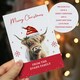 image 5 of Personalised Highland Cow Pack of 10 Christmas Cards