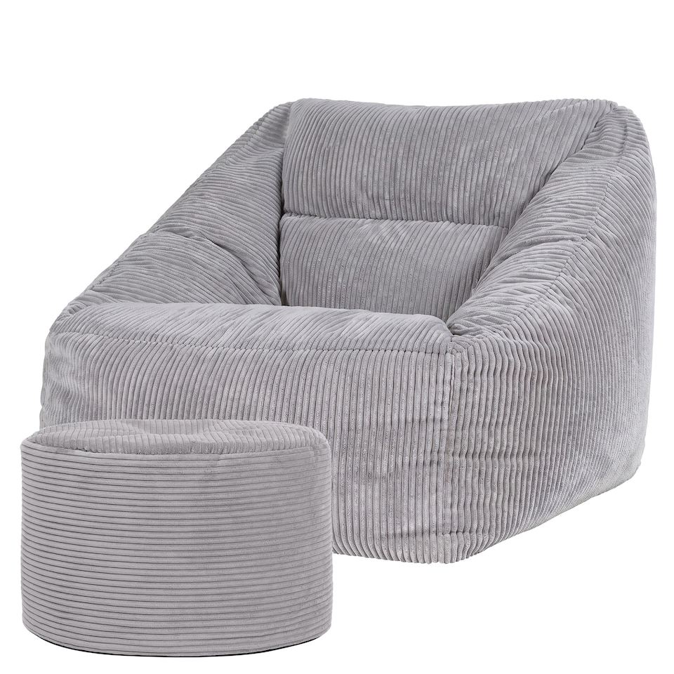image 1 of Natalia Large Beanbag Corduroy Light Grey | Grey | Grey | XL | 1