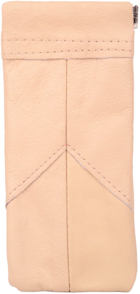 image 1 of Lorenz Genuine Soft Leather Glasses / Spectacles Case | Cream | Beige